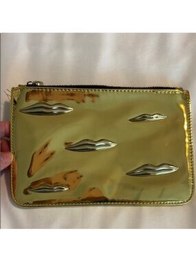 NARS Man Ray for NARS shiny gold Make up bag cosmetic bag lip embossed top zip